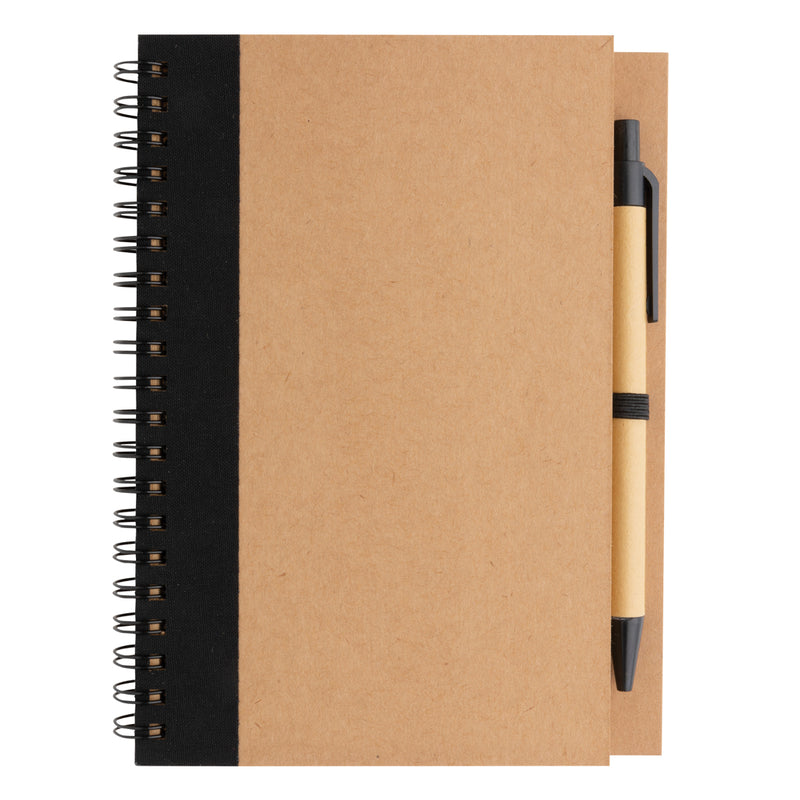 Load image into Gallery viewer, Kraft spiral notebook with pen - Custom Wood Designs
