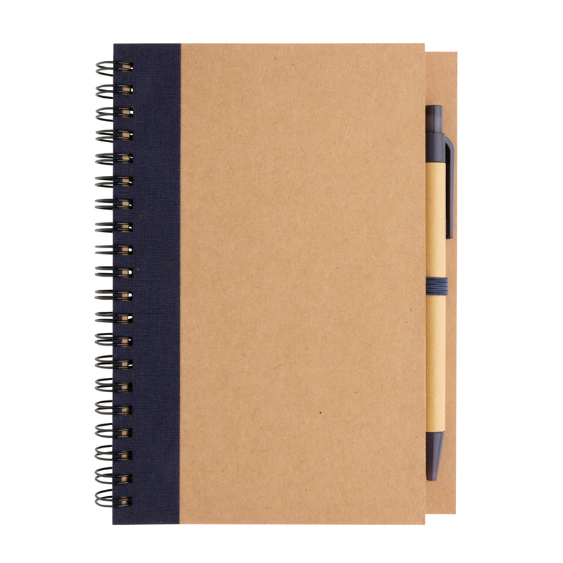 Load image into Gallery viewer, Kraft spiral notebook with pen - Custom Wood Designs
