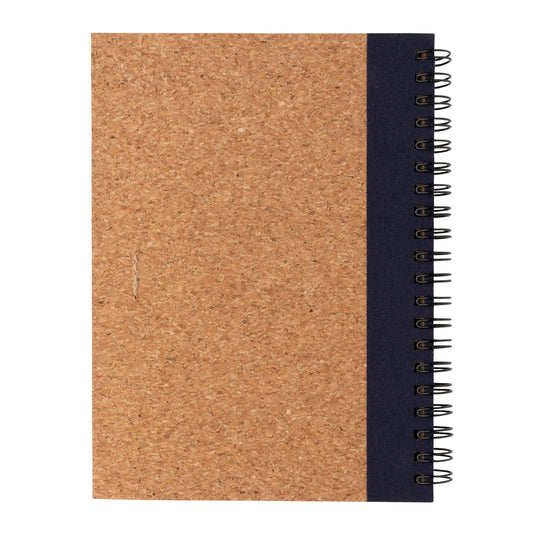 Cork spiral notebook with pen - Custom Wood Designs