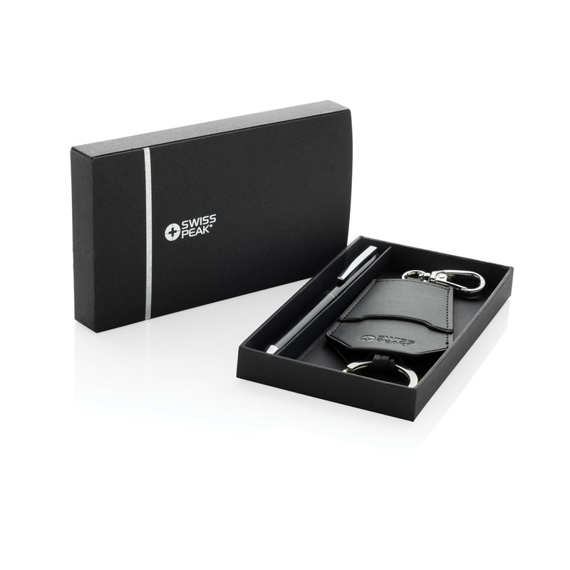 Load image into Gallery viewer, SP Tula RCS certified recycled PU key holder and pen set - Custom Wood Designs
