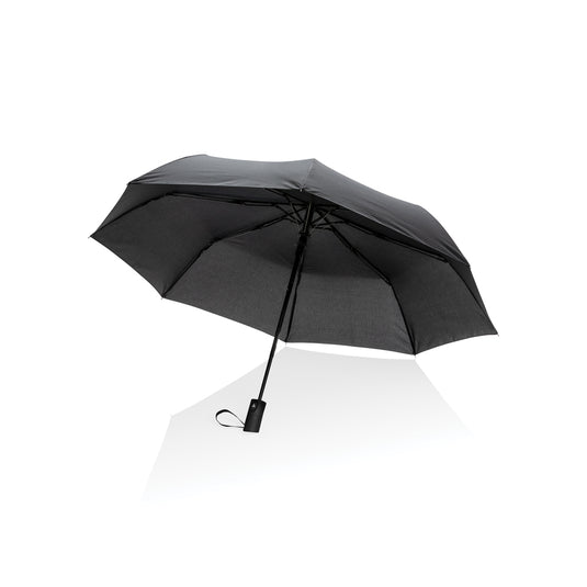 21" Impact AWARE™ RPET 190T mini auto open umbrella - Custom Wood Designs