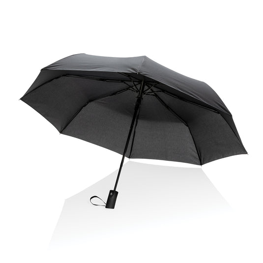 21" Impact AWARE™ RPET 190T mini auto open umbrella - Custom Wood Designs