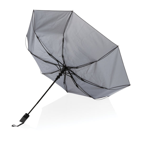 21" Impact AWARE™ RPET 190T mini auto open umbrella - Custom Wood Designs