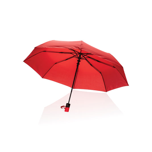 21" Impact AWARE™ RPET 190T mini auto open umbrella - Custom Wood Designs