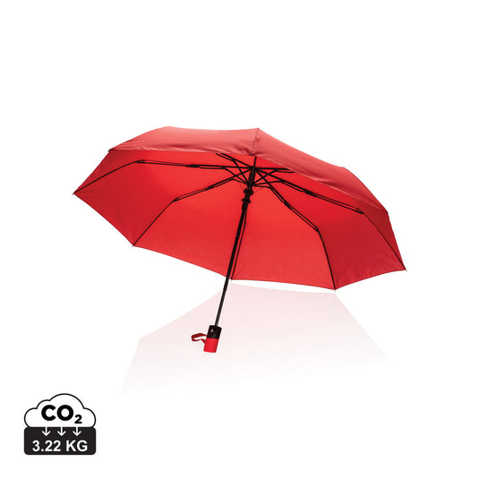 21" Impact AWARE™ RPET 190T mini auto open umbrella - Custom Wood Designs