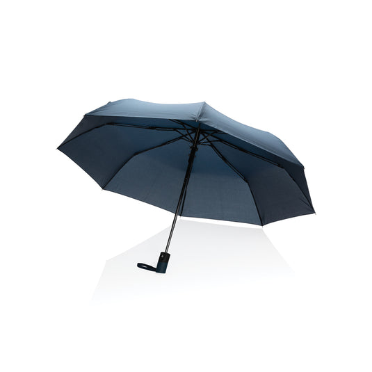 21" Impact AWARE™ RPET 190T mini auto open umbrella - Custom Wood Designs