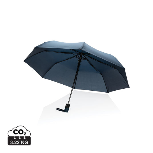 21" Impact AWARE™ RPET 190T mini auto open umbrella - Custom Wood Designs