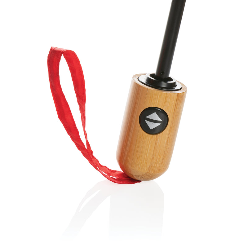 Load image into Gallery viewer, 21" Impact AWARE™ RPET 190T bamboo auto open/close umbrella - Custom Wood Designs
