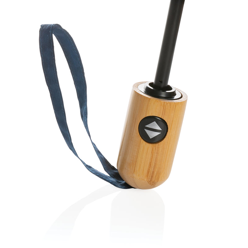 Load image into Gallery viewer, 21" Impact AWARE™ RPET 190T bamboo auto open/close umbrella - Custom Wood Designs
