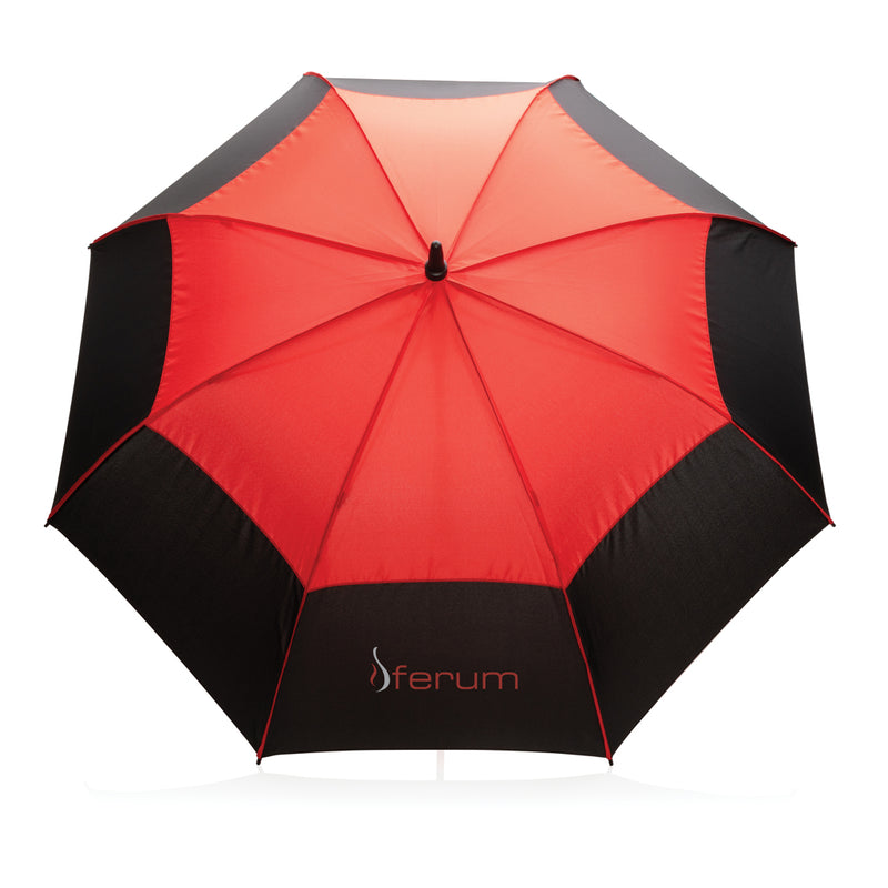 Load image into Gallery viewer, 27" Impact AWARE™ RPET 190T auto open stormproof umbrella - Custom Wood Designs
