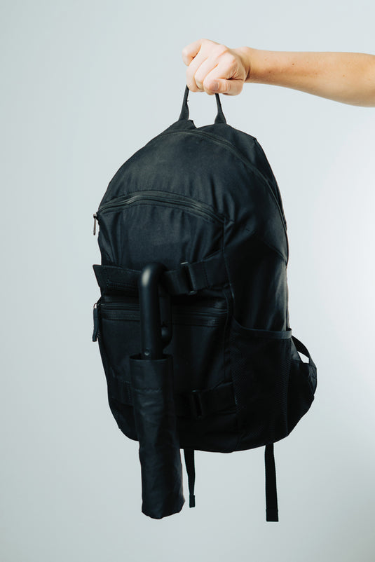 Yara 21" AWARE™ RPET solid colour umbrella with carabiner - Custom Wood Designs