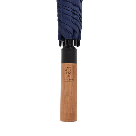 Tony  Aware™ RPET 30 inch acacia auto open umbrella - Custom Wood Designs