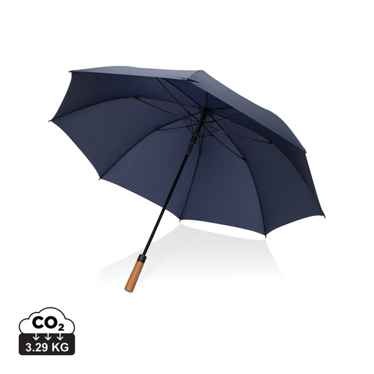 Tony  Aware™ RPET 30 inch acacia auto open umbrella - Custom Wood Designs