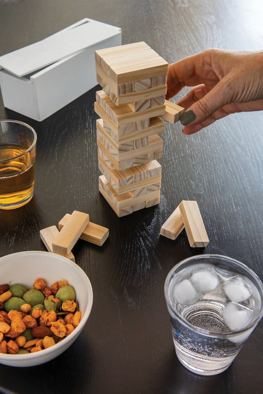 Deluxe tumbling tower wood block stacking game - Custom Wood Designs