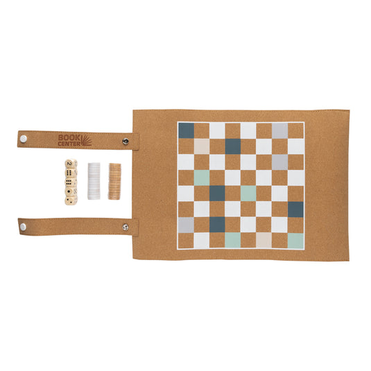 Britton cork foldable backgammon and checkers game set - Custom Wood Designs