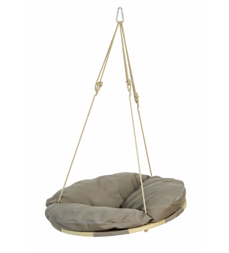 Load image into Gallery viewer, Swing Nest Taupe – Premium Wooden Hanging Chair - Custom Wood Designs Swing Nest Taupe – Premium Wooden Hanging Chair
