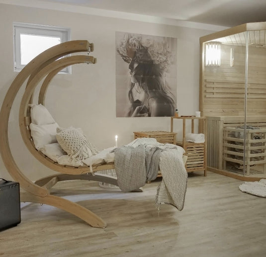 Swing Lounger & Stand Set - Custom Wood Designs Swing Lounger & Stand Set made from [material] –  [use_case] | Custom Wood Designs