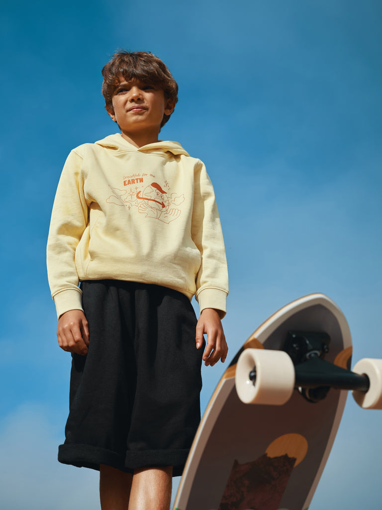 Load image into Gallery viewer, Kids recycled cotton hoodie with sidepockets - Custom Wood Designs
