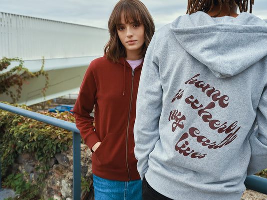 Abisk recycled cotton zip through hoodie - Custom Wood Designs