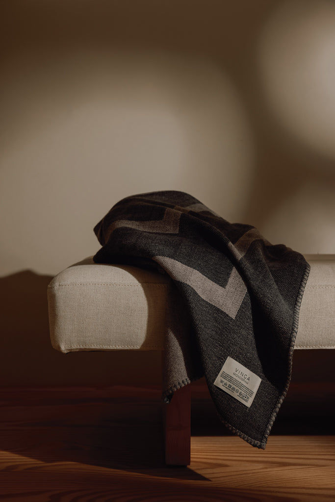 Load image into Gallery viewer, VINGA Monogram GRS blanket - Custom Wood Designs VINGA Monogram GRS blanket made from [material] –  [use_case] | Custom Wood Designs
