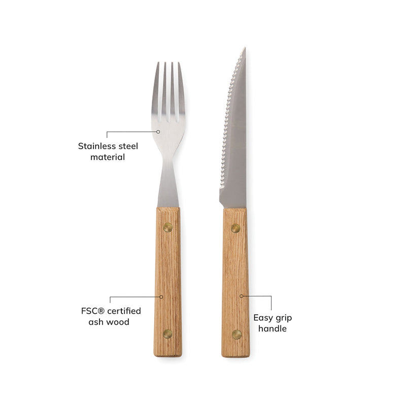 Load image into Gallery viewer, Paso 8 pcs bbq cutlery set - Custom Wood Designs
