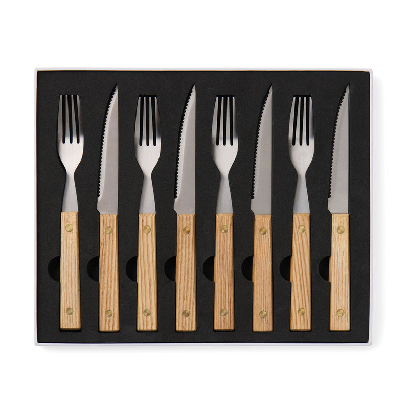 Load image into Gallery viewer, Paso 8 pcs bbq cutlery set - Custom Wood Designs
