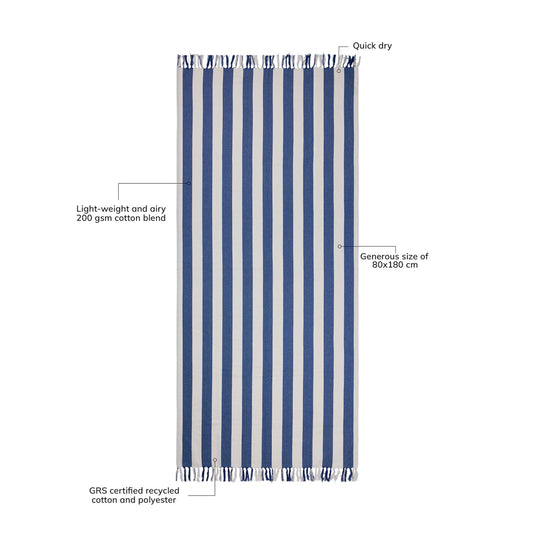 Ornos GRS recycled cotton hammam towel - Custom Wood Designs