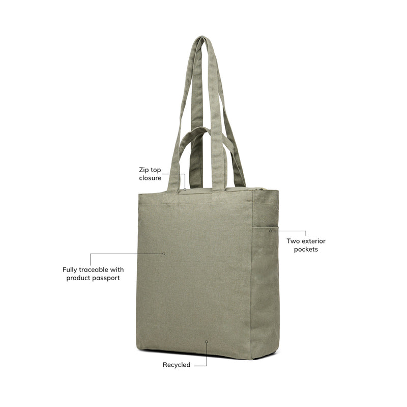 Load image into Gallery viewer, Hil AWARE™ recycled canvas zip tote - Custom Wood Designs
