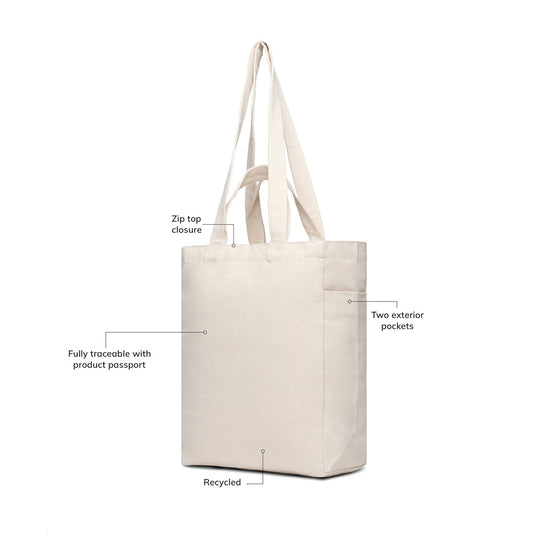 Hil AWARE™ recycled canvas zip tote - Custom Wood Designs