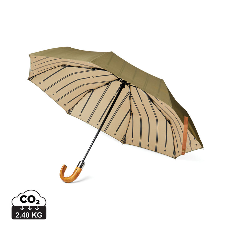 Load image into Gallery viewer, VINGA Bosler AWARE™ recycled pet 21" foldable umbrella - Custom Wood Designs
