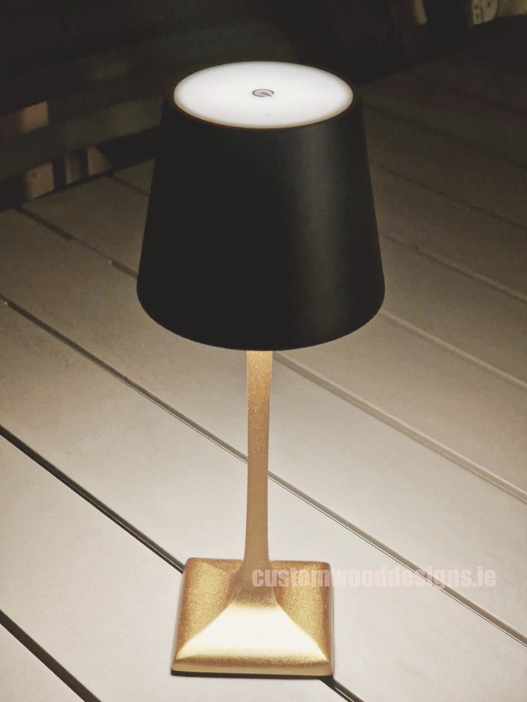 Load image into Gallery viewer, Cordless rechargeable LED table lamp in black for restaurant and hotel tables – available from Custom Wood Designs Ireland
