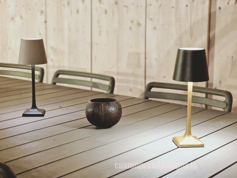 Load image into Gallery viewer, Cordless rechargeable LED table lamp in black for restaurant and hotel tables – available from Custom Wood Designs Ireland
