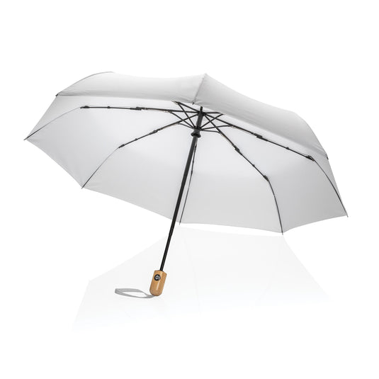 21" bamboo handle umbrella pack of 12 White Custom Wood Designs __label: Multibuy black-21-bamboo-handle-umbrella-pack-of-12-53613421396311