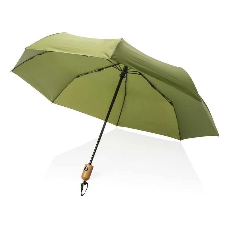 Load image into Gallery viewer, 21" bamboo handle umbrella pack of 12 Green Custom Wood Designs __label: Multibuy black-21-bamboo-handle-umbrella-pack-of-12-53613423329623
