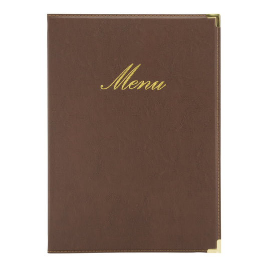 A4 leather menu x10 Brown Custom Wood Designs __label: Multibuy black-a4-leather-menu-x10-53613248872791