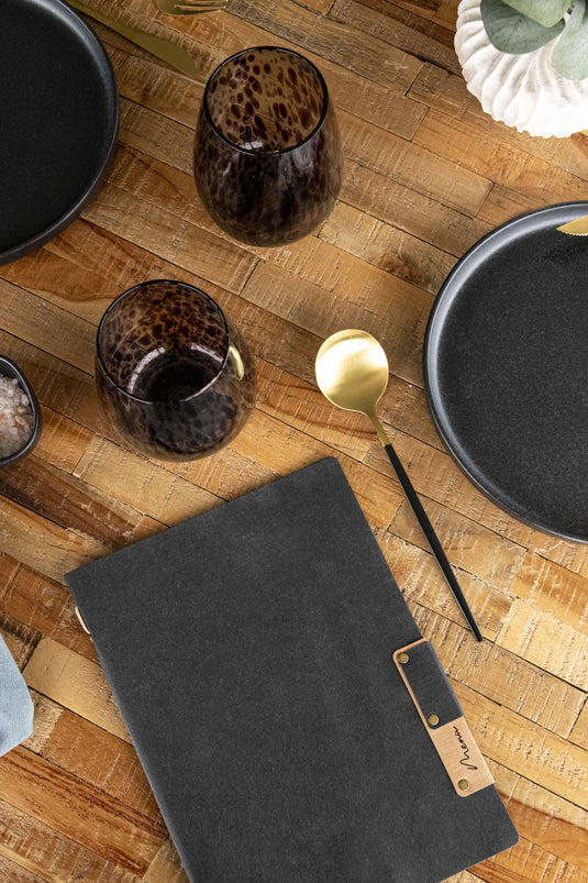 Fiber menu card A5 pack of 10 Custom Wood Designs __label: Multibuy black-fiber-menu-card-a5-pack-of-10-53613290946903