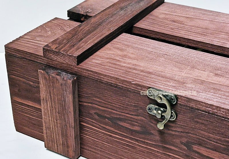 Load image into Gallery viewer, Rustic Bottle Box - Burgundy Double x 25 Bottle box Custom Wood Designs __label: Multibuy Bottle Box gift box Gift Boxes wooden Box bottle-box-default-title-rustic-bottle-box-burgundy-double-52615871365463
