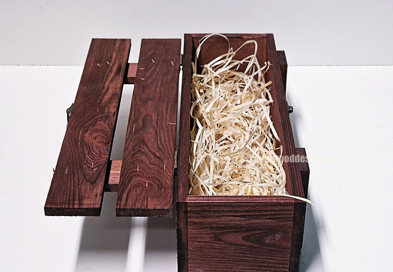 Load image into Gallery viewer, Rustic Bottle Box - Burgundy Single x 25 Bottle box Custom Wood Designs __label: Multibuy Bottle Box gift box Gift Boxes Single bottle box bottle-box-default-title-rustic-bottle-box-burgundy-single-52613891490135
