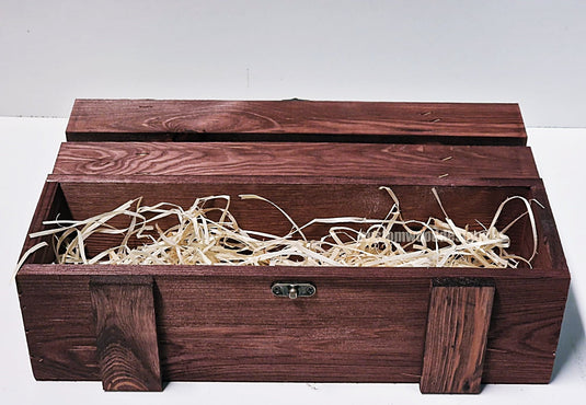 Rustic Bottle Box - Burgundy Single x 25 Bottle box Custom Wood Designs __label: Multibuy Bottle Box gift box Gift Boxes Single bottle box bottle-box-default-title-rustic-bottle-box-burgundy-single-52613892079959