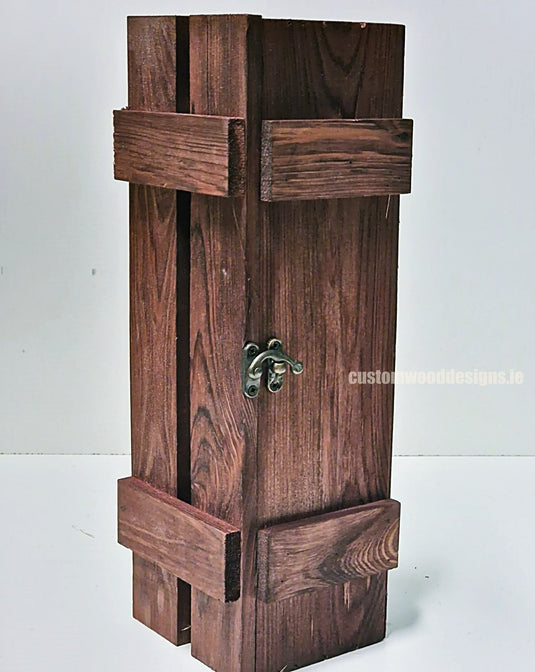 Rustic Bottle Box - Burgundy Single x 25 Bottle box Custom Wood Designs __label: Multibuy Bottle Box gift box Gift Boxes Single bottle box bottle-box-default-title-rustic-bottle-box-burgundy-single-53613456752983