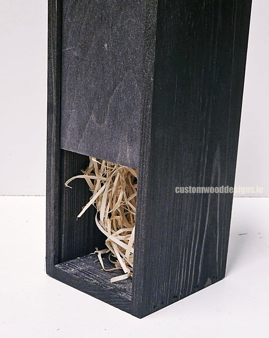 Sliding Lid Bottle Box - Single Black x25 Bottle box Custom Wood Designs __label: Multibuy Bottle Box Bottle Boxes Single bottle box bottle-box-default-title-sliding-lid-bottle-box-single-black-x25-52616442839383