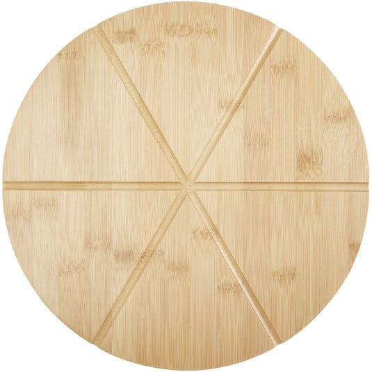 Bamboo pizza board with tools pack of 25 Custom Wood Designs __label: Multibuy branded-bamboo-pizza-board-with-tools-pack-of-25-53613649789271