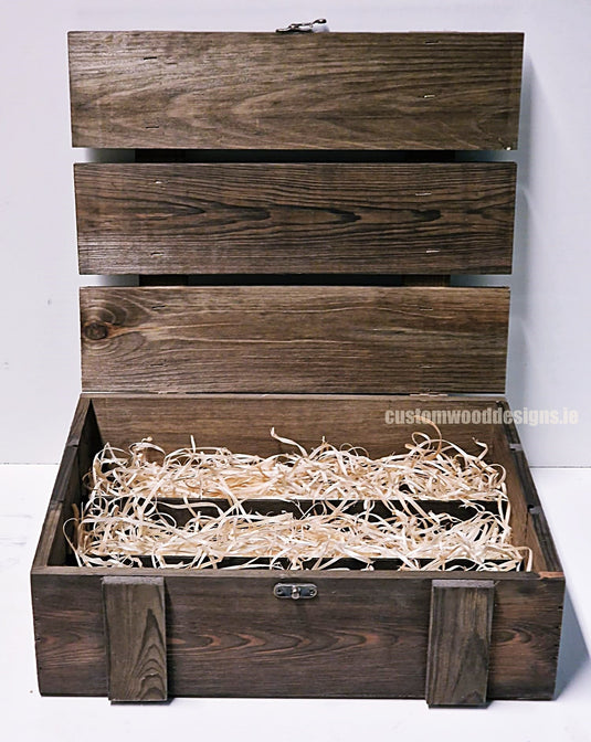 Rustic 3 Bottle Box - Brown x 25 Corporate Gift Box with Wood Wool Custom Wood Designs __label: Multibuy box corporate gift hamper triple wine box wood wool corporate-gift-box-with-wood-wool-1-rustic-3-bottle-box-brown-x-25-53612201640279