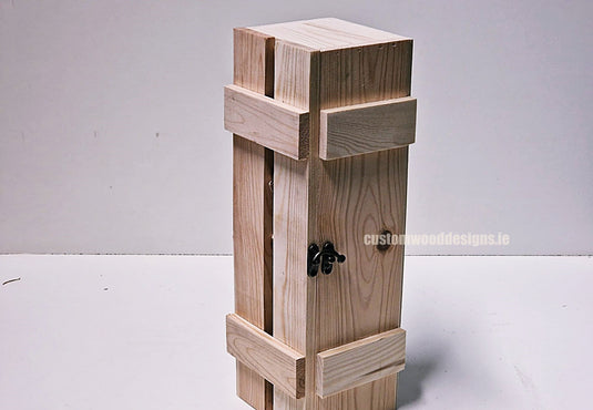 Rustic Bottle Box - Natural Single x 25 Corporate Gift Box with Wood Wool Custom Wood Designs __label: Multibuy gift gift box single box wine box wood wool corporate-gift-box-with-wood-wool-1-rustic-bottle-box-natural-single-53612188860759