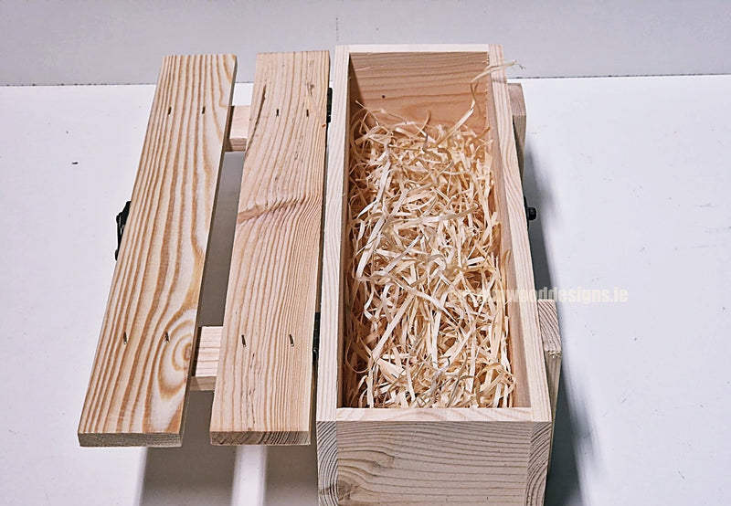 Load image into Gallery viewer, Rustic Bottle Box - Natural Single x 25 Corporate Gift Box with Wood Wool Custom Wood Designs __label: Multibuy gift gift box single box wine box wood wool corporate-gift-box-with-wood-wool-1-rustic-bottle-box-natural-single-53612191580503
