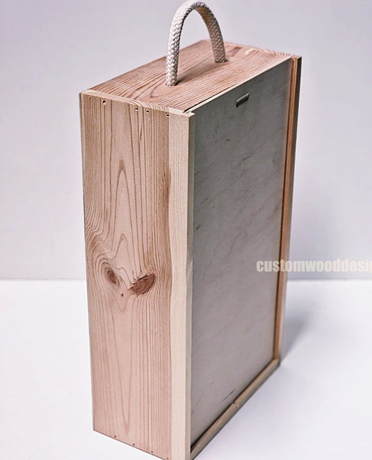 Sliding Lid 2 Bottle Box - Natural x 25 Corporate Gift Box with Wood Wool Custom Wood Designs box corporate double wine gift wine wood wool corporate-gift-box-with-wood-wool-1-sliding-lid-2-bottle-box-natural-x-25-52625919574359