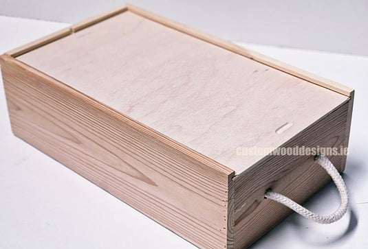 Sliding Lid 2 Bottle Box - Natural x 25 Corporate Gift Box with Wood Wool Custom Wood Designs box corporate double wine gift wine wood wool corporate-gift-box-with-wood-wool-1-sliding-lid-2-bottle-box-natural-x-25-52625920295255