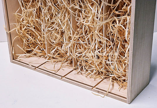 Sliding Lid 4 Bottle Box - Natural x 25 Corporate Gift Box with Wood Wool Custom Wood Designs box corporate gift hamper triple wine box wood wool corporate-gift-box-with-wood-wool-1-sliding-lid-4-bottle-box-natural-x-25-52626582274391