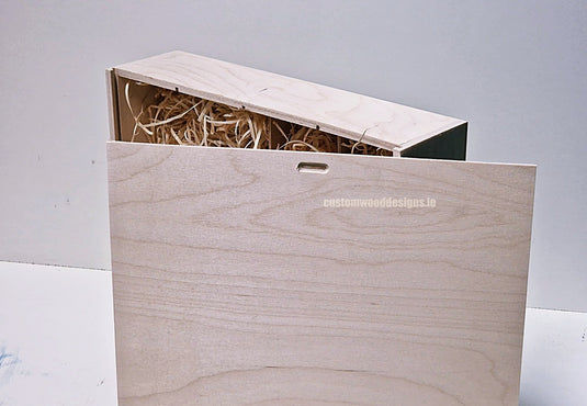 Sliding Lid 4 Bottle Box - Natural x 25 Corporate Gift Box with Wood Wool Custom Wood Designs box corporate gift hamper triple wine box wood wool corporate-gift-box-with-wood-wool-1-sliding-lid-4-bottle-box-natural-x-25-53612177129815
