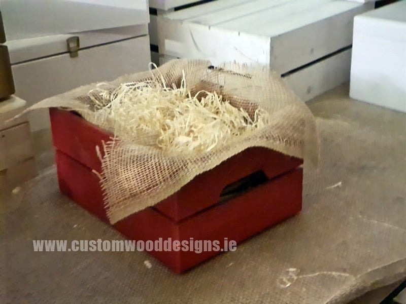 Load image into Gallery viewer, Small Hamper Crate Red SCHR 31 x 23 x 15 cm Create Your Own Hamper Custom Wood Designs crate crateburlap diy hamper make your own small wood wool create-your-own-hamper-default-title-small-hamper-crate-red-schr-31-x-23-x-15-cm-53612134138199
